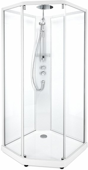 Душевая кабина IDO Showerama 10-5 Comfort 90x90 профиль белый, стекло прозрачное 131.401.201.301